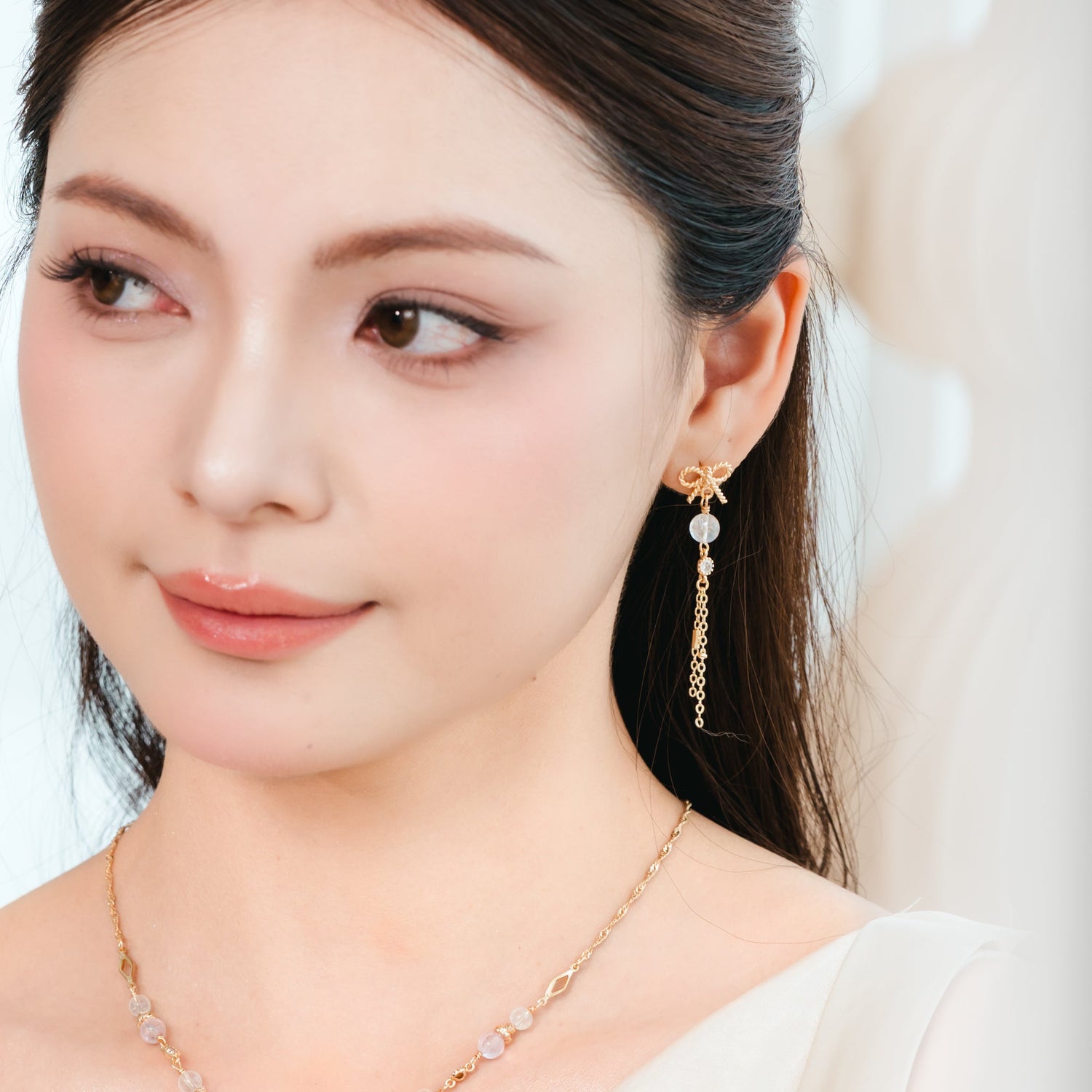 Veil Earrings - Madagascar Moonstone