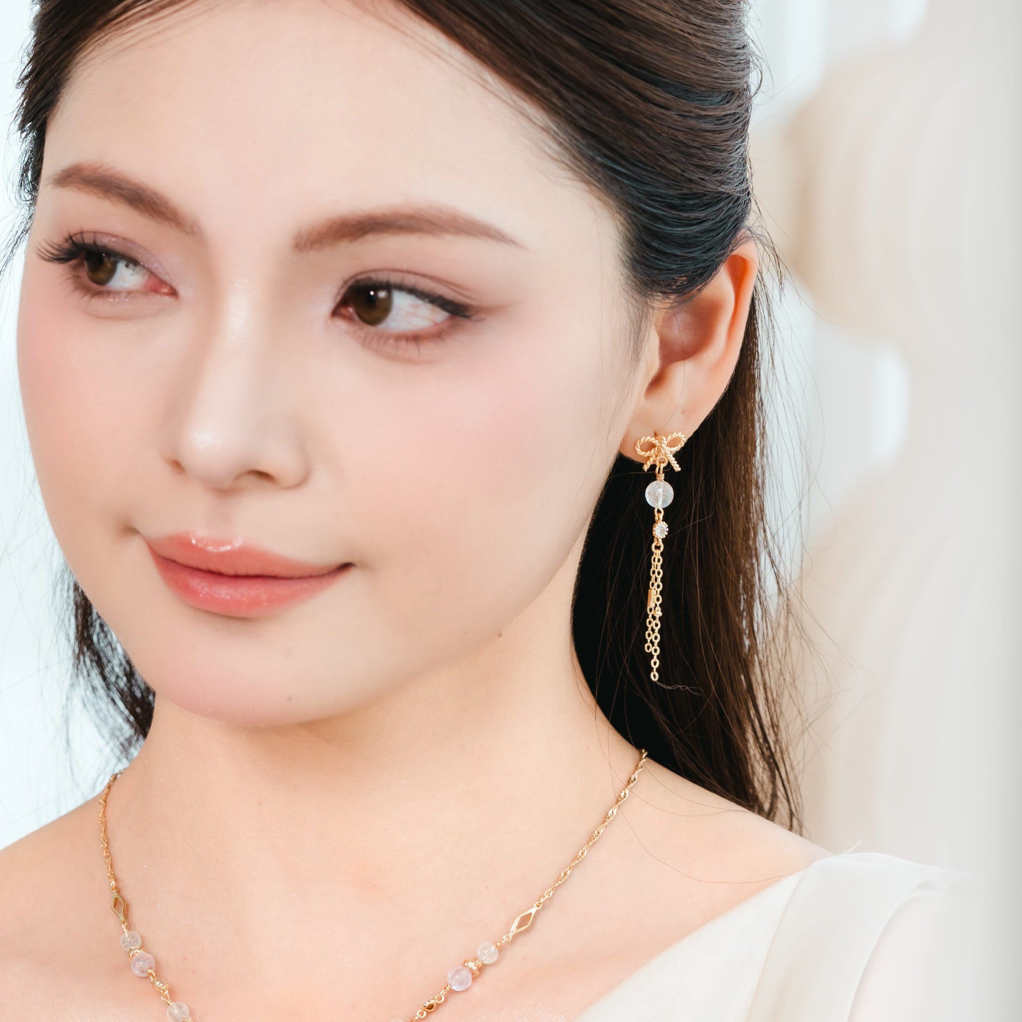 Veil Earrings - Madagascar Moonstone