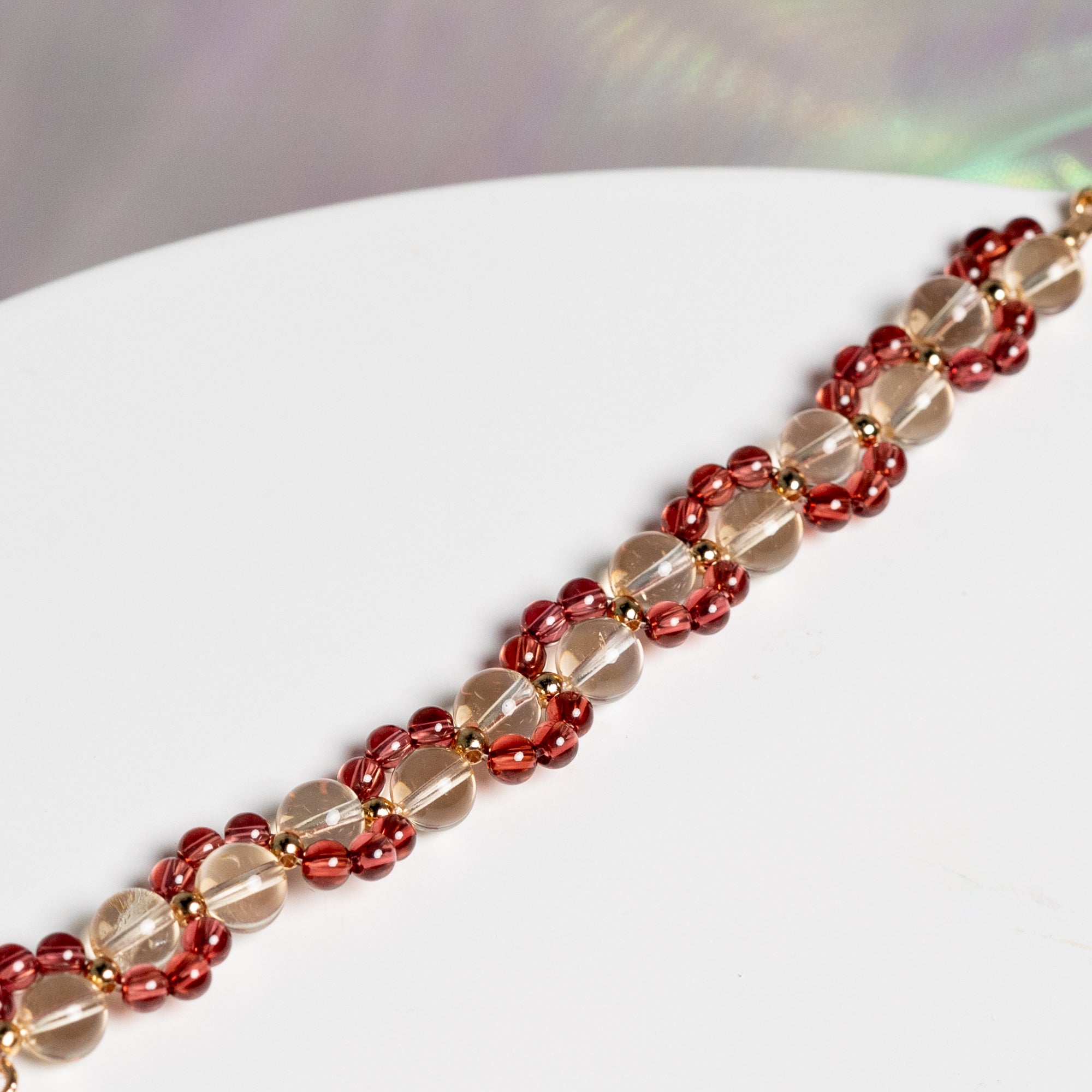 [Aggy] Neko Series Citrine x Garnet Crystal Bracelet 3-in-1 Mechanism 14K Gold