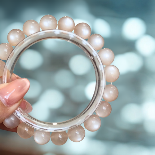 Pastel Peach Moonstone Rounds 10mm