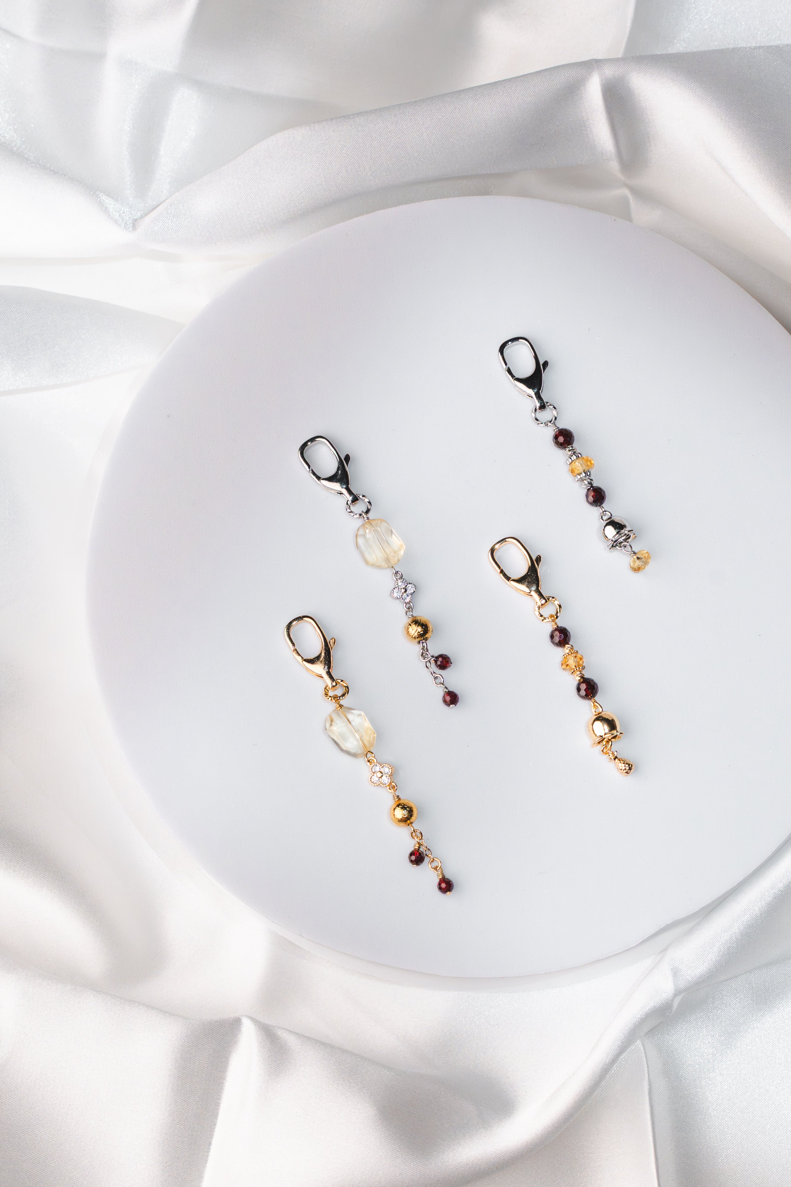 Forsia Keychain - Garnet, Meteorite & Citrine Crystal