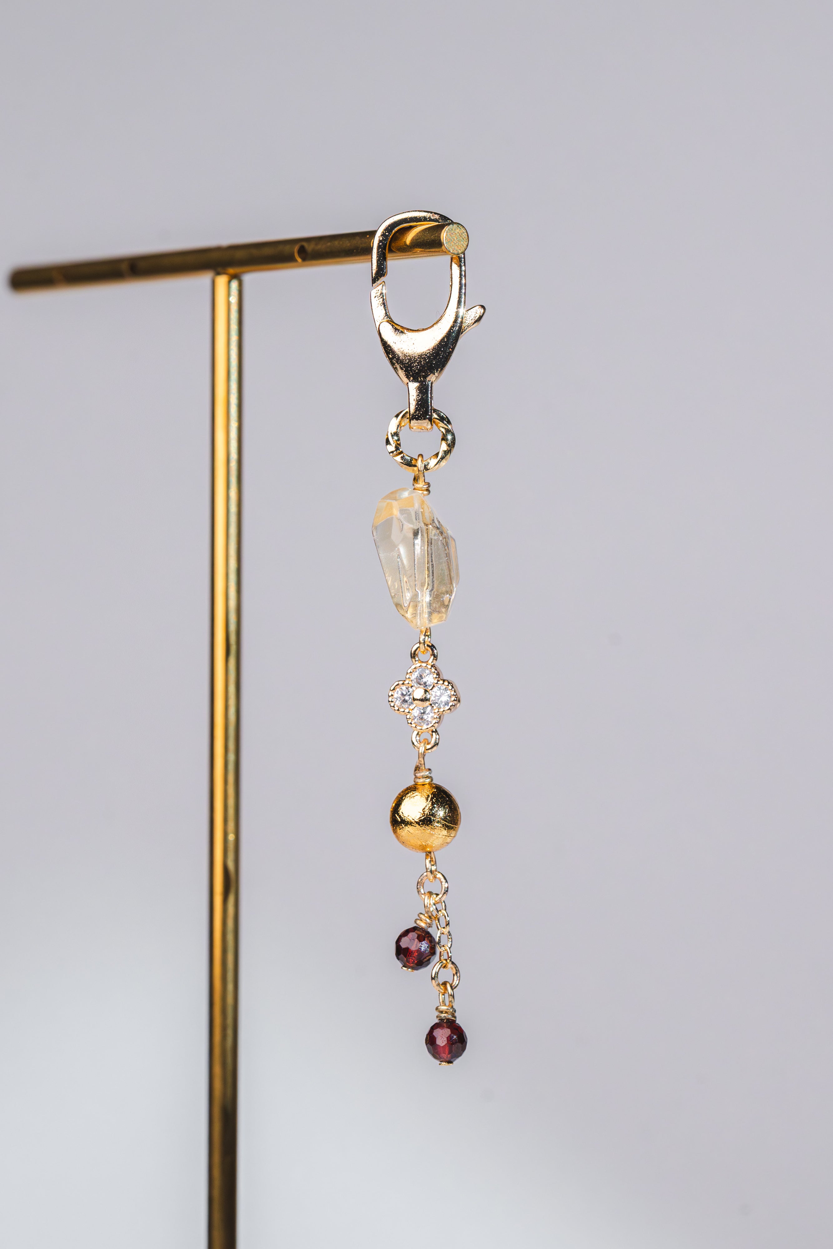 Forsia Keychain - Garnet, Meteorite & Citrine Crystal