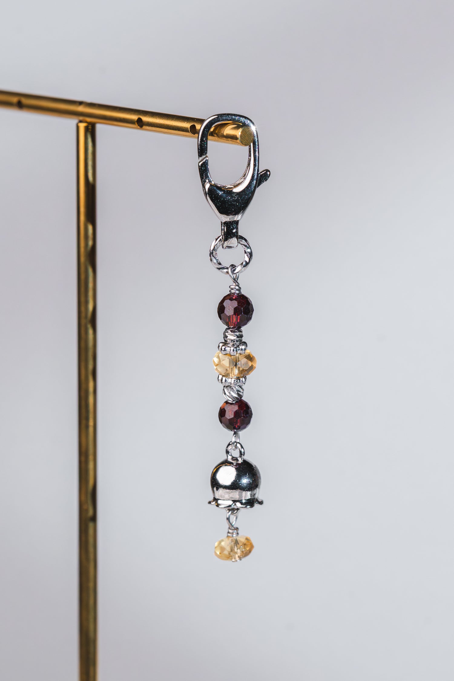 Blessia Keychain - Garnet & Citrine Crystal
