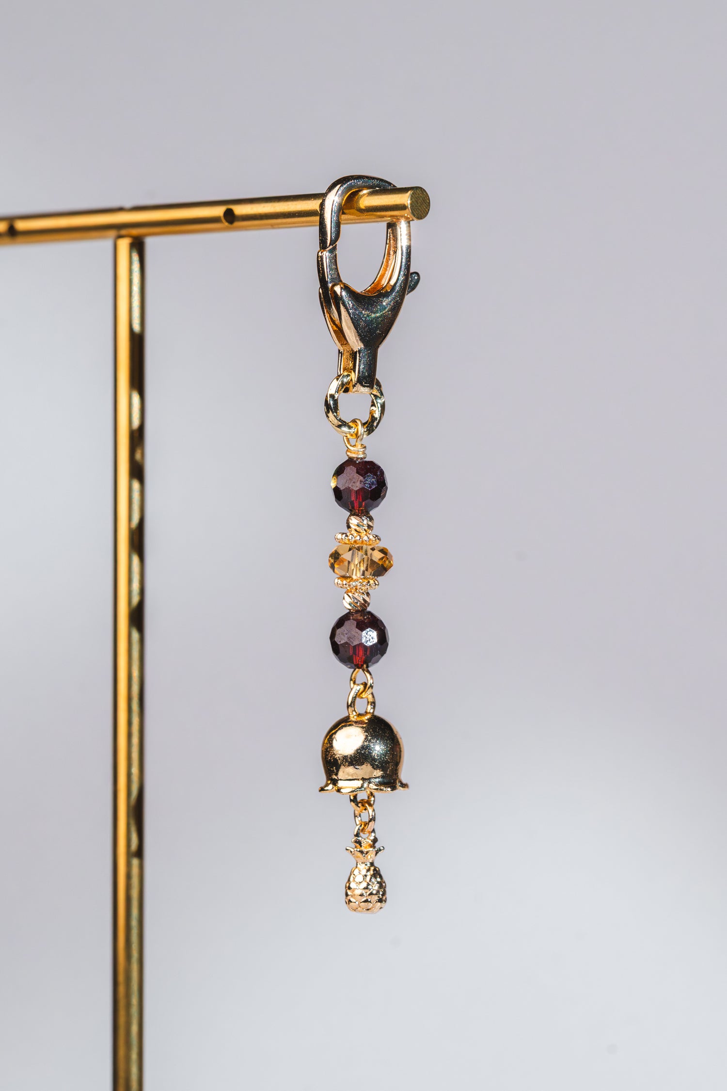 Blessia Keychain - Garnet & Citrine Crystal