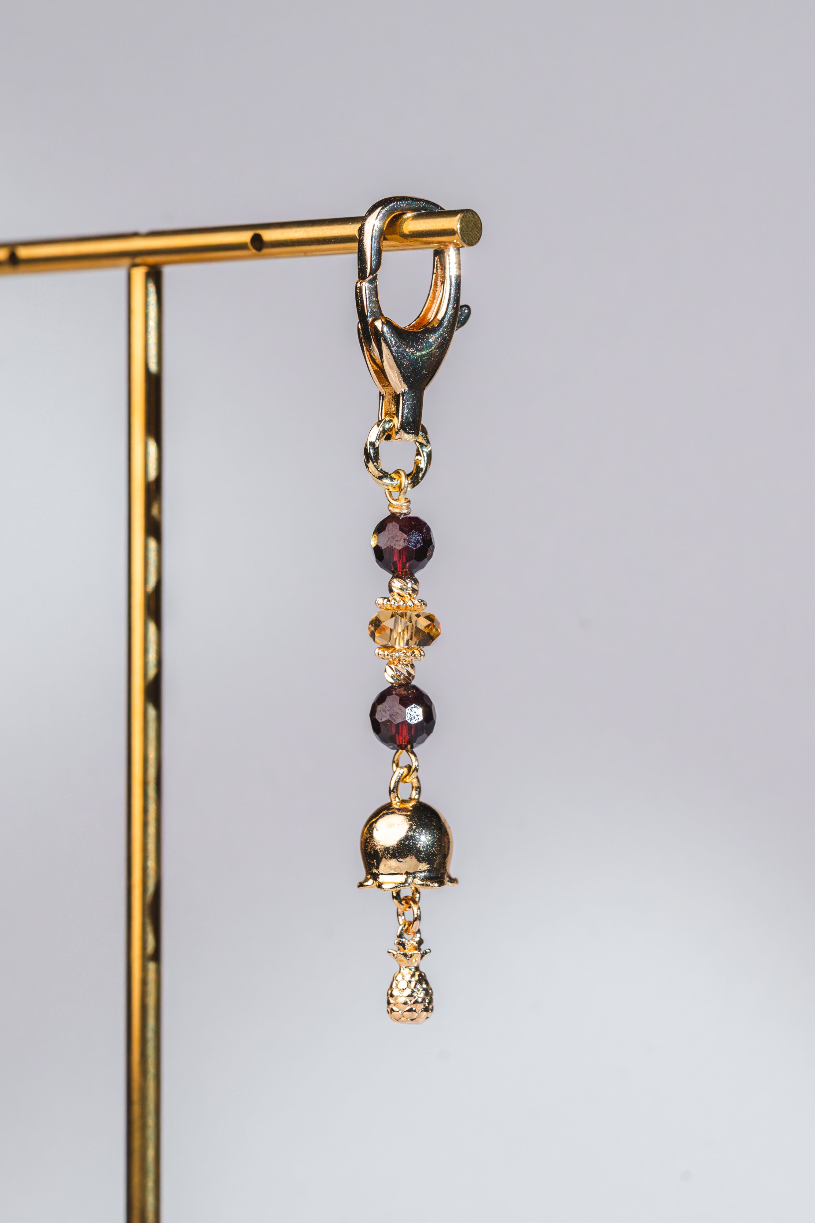 Blessia Keychain - Garnet & Citrine Crystal