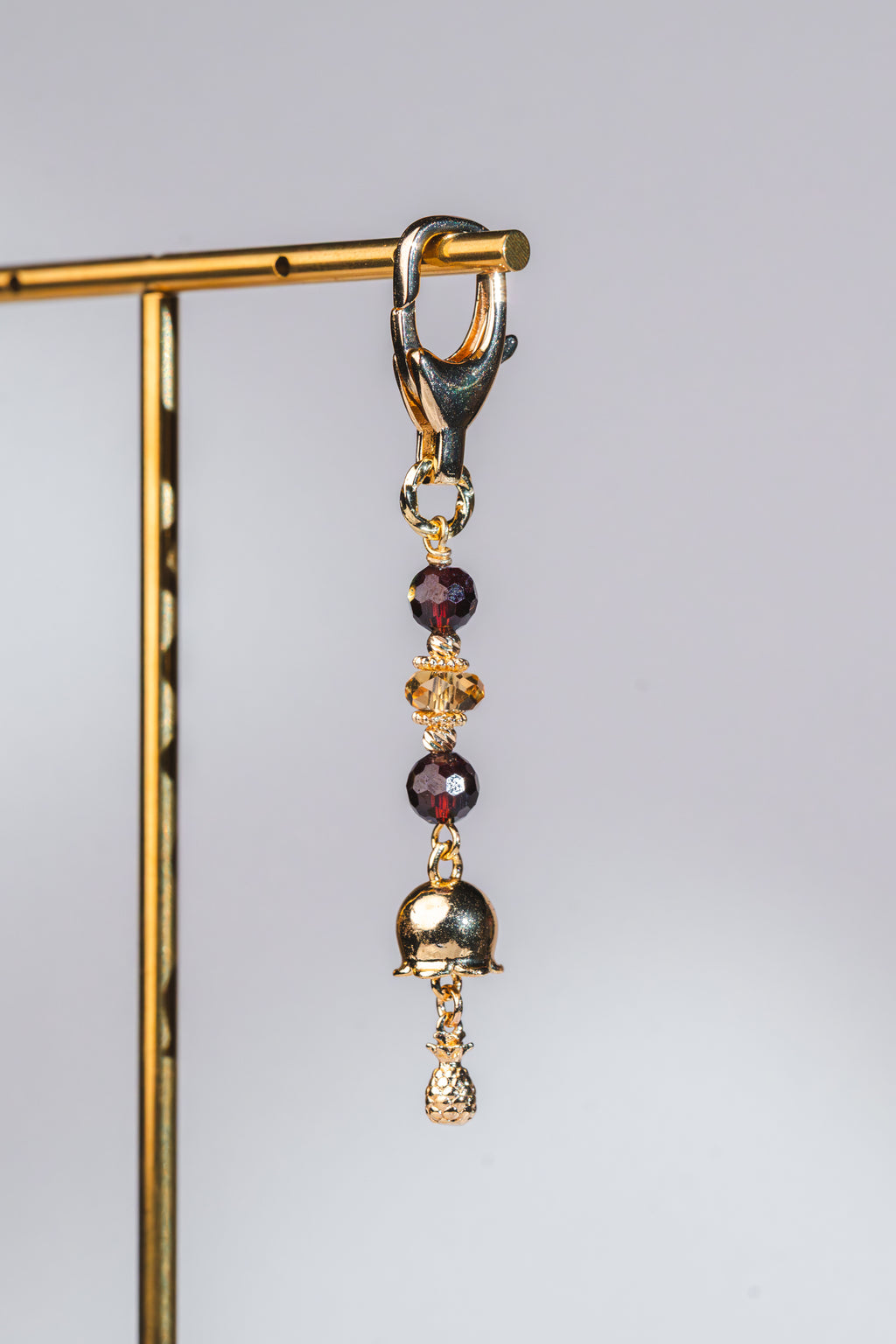 Blessia Keychain - Garnet & Citrine Crystal