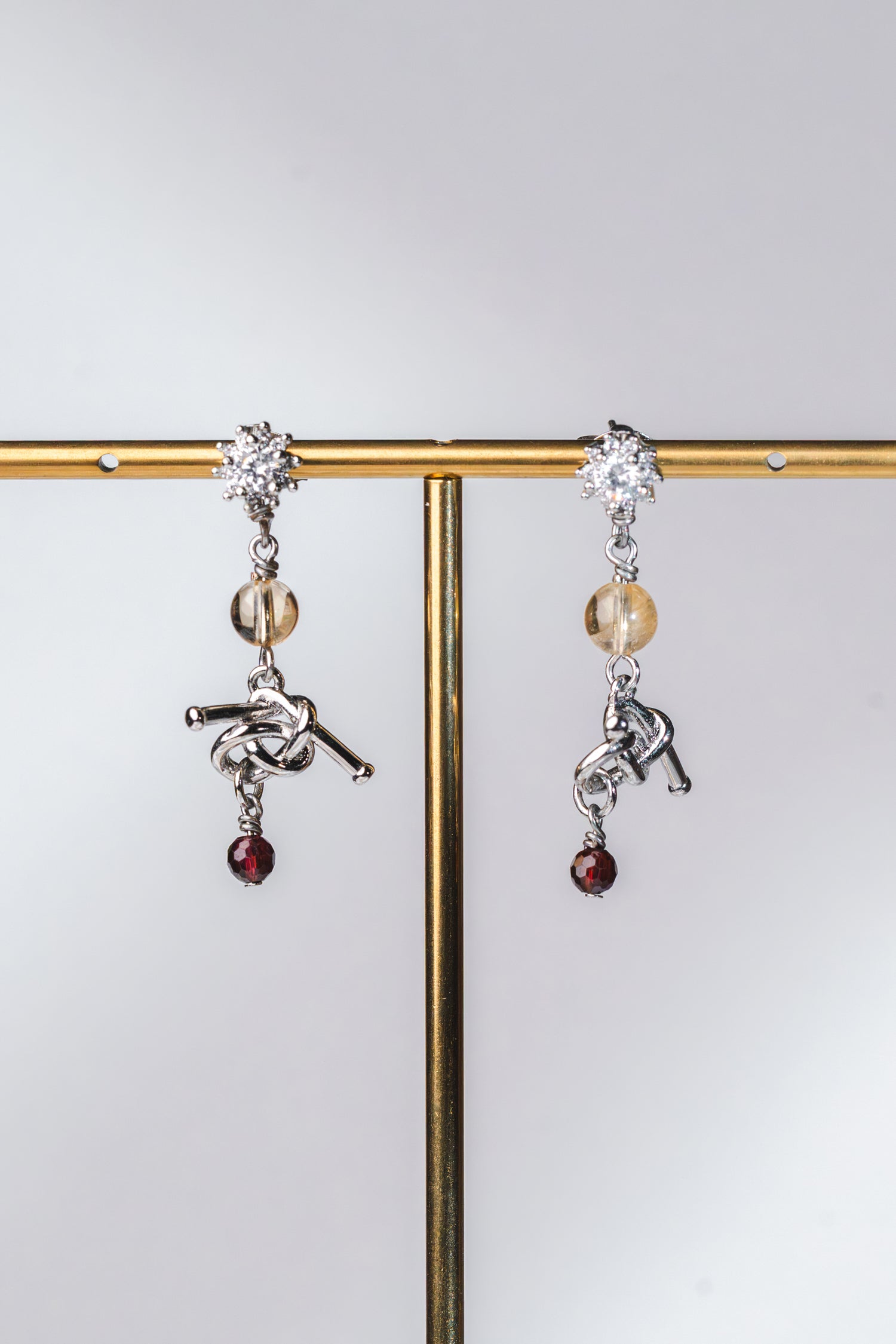 Fuelle Earrings - Citrine & Garnet Crystals