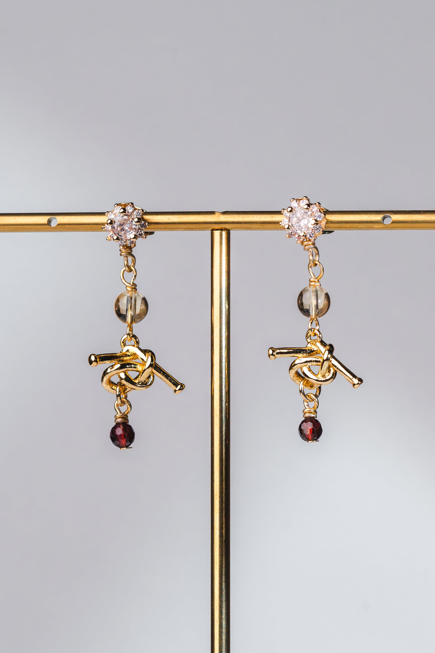 Fuelle Earrings - Citrine & Garnet Crystals