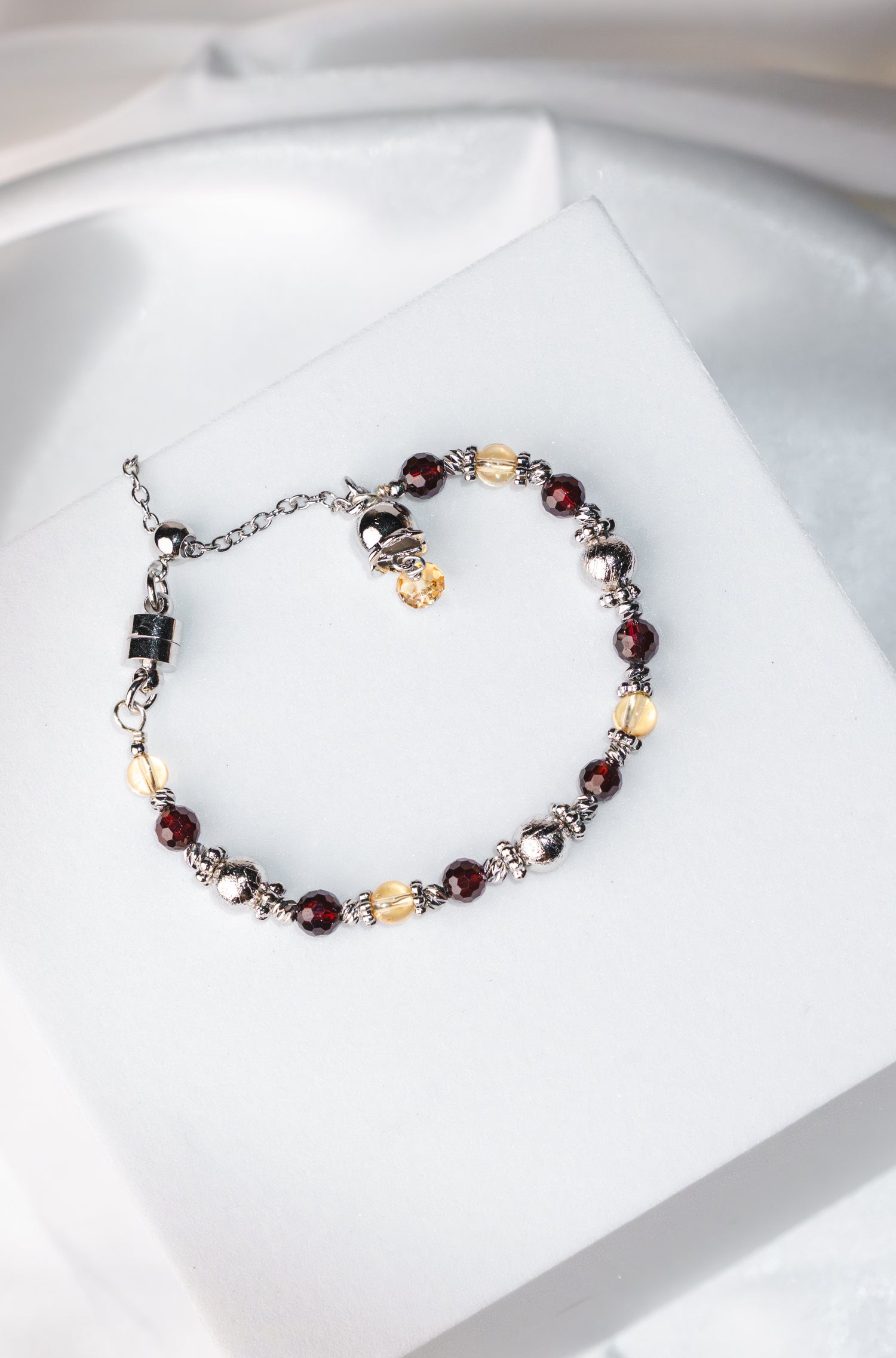Serendia Bracelet - Garnet, Meteorite & Citrine Crystals