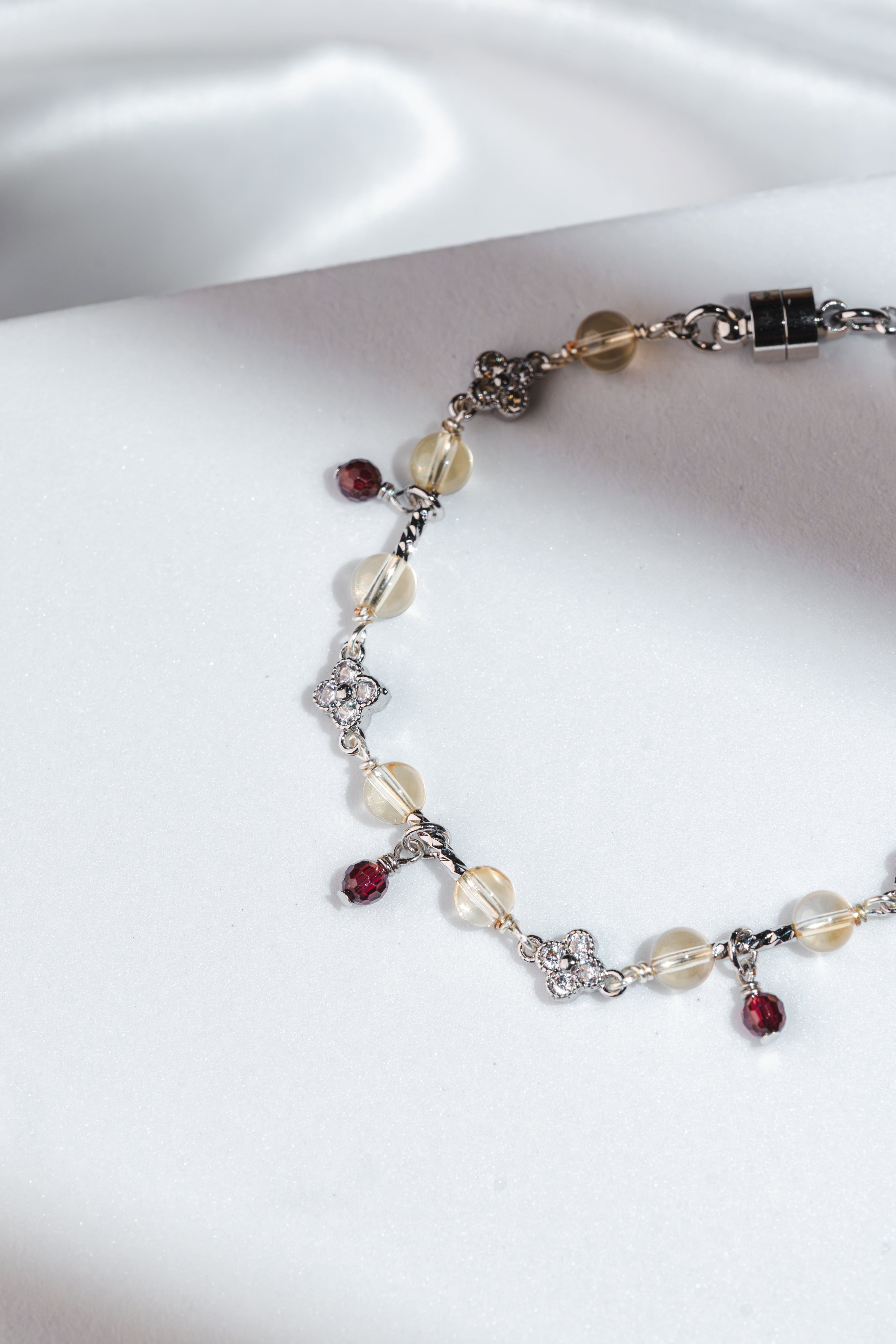 Amorette Bracelet - Garnet & Citrine Crystals