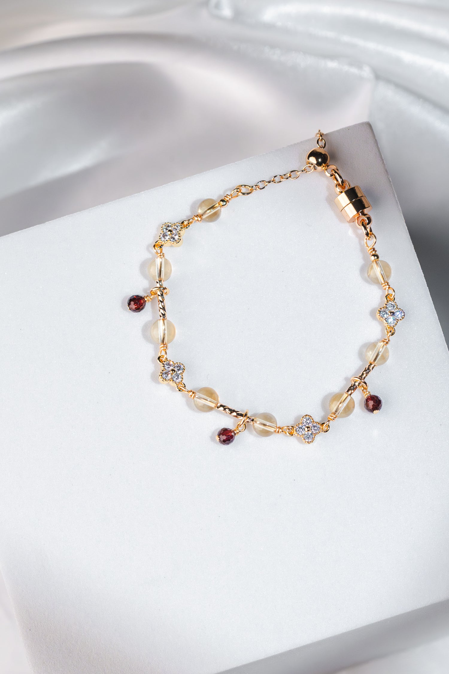 Amorette Bracelet - Garnet & Citrine Crystals