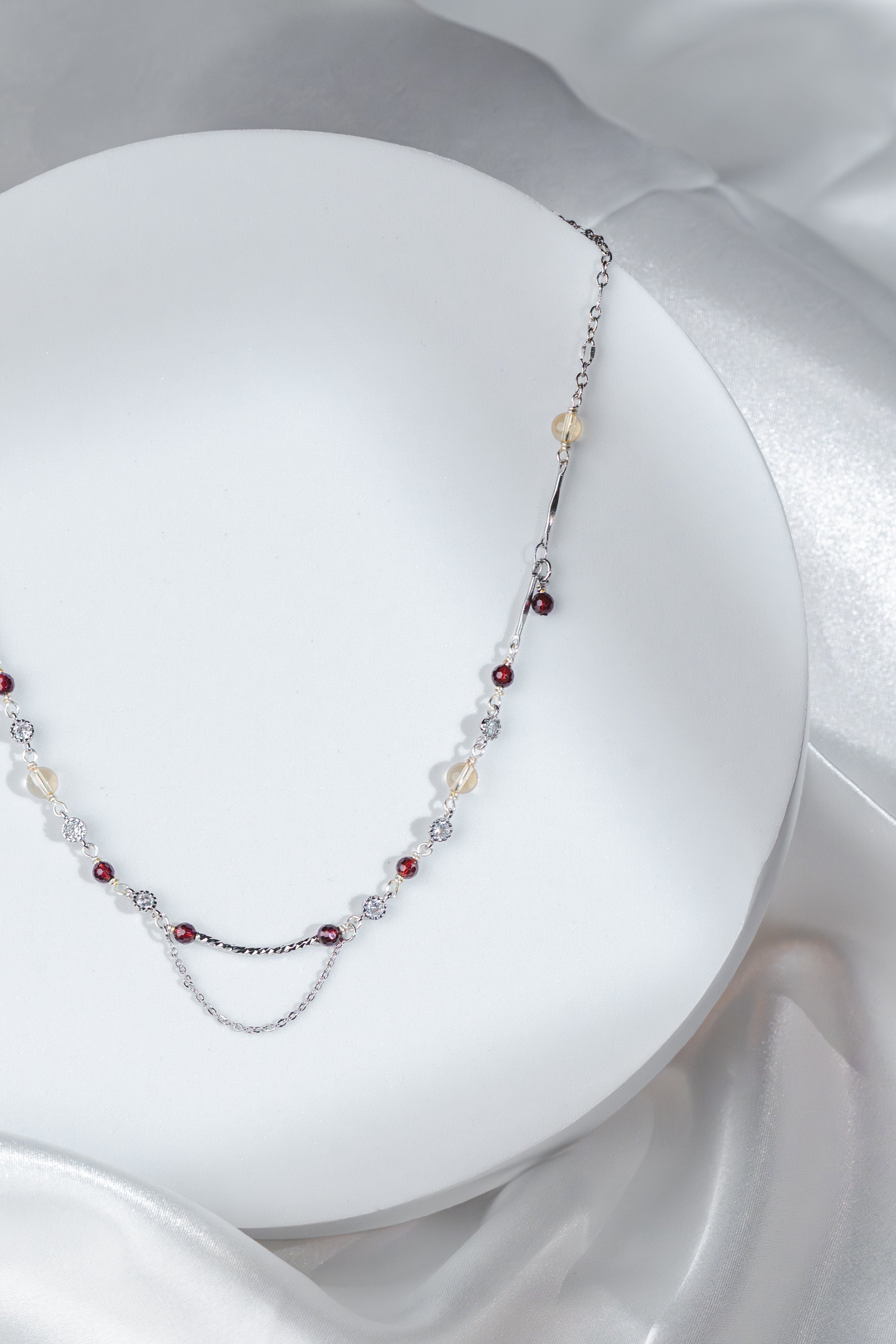 Auspira Necklace - Citrine, Meteorite & Garnet Crystals