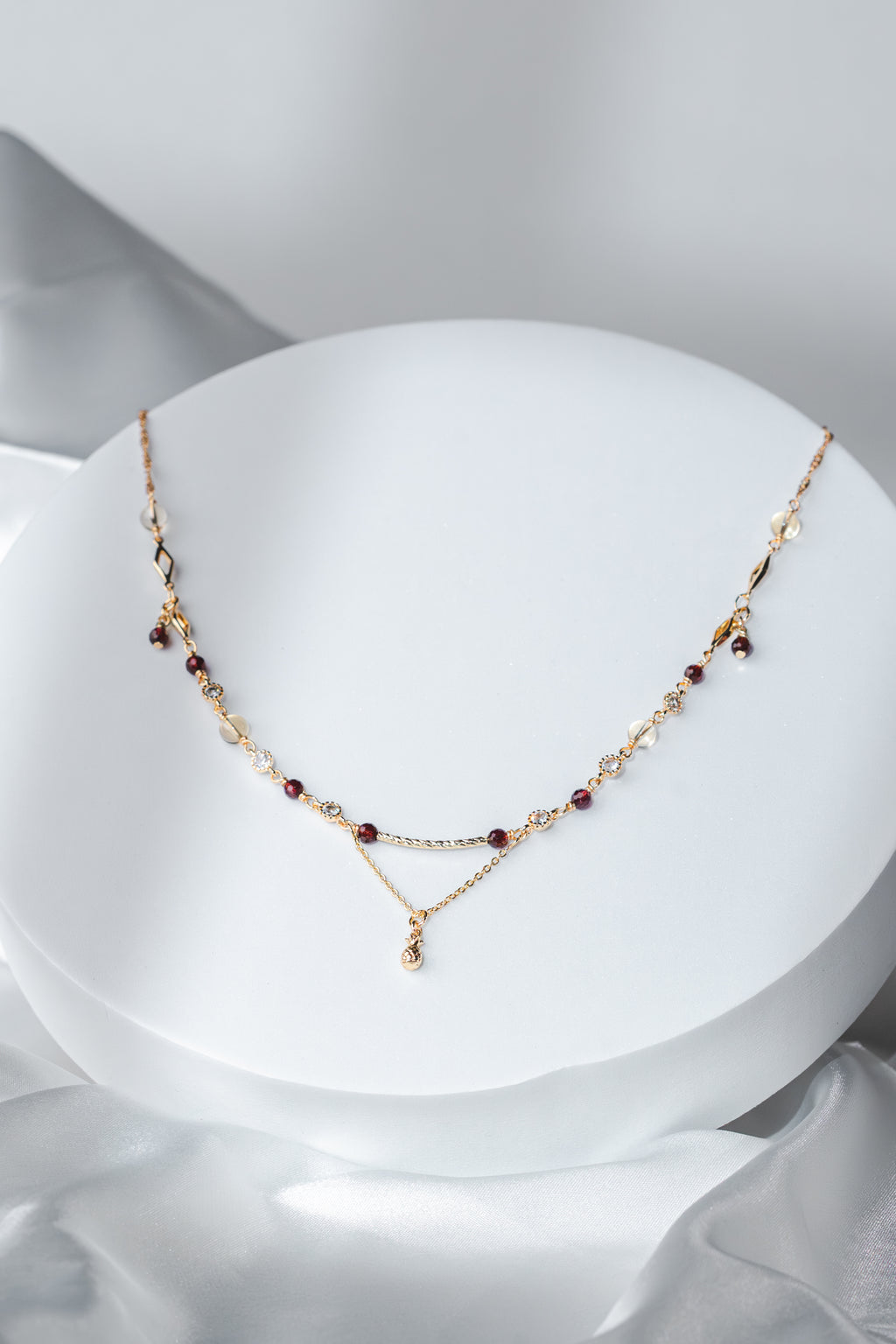 Auspira Necklace - Citrine, Meteorite & Garnet Crystals