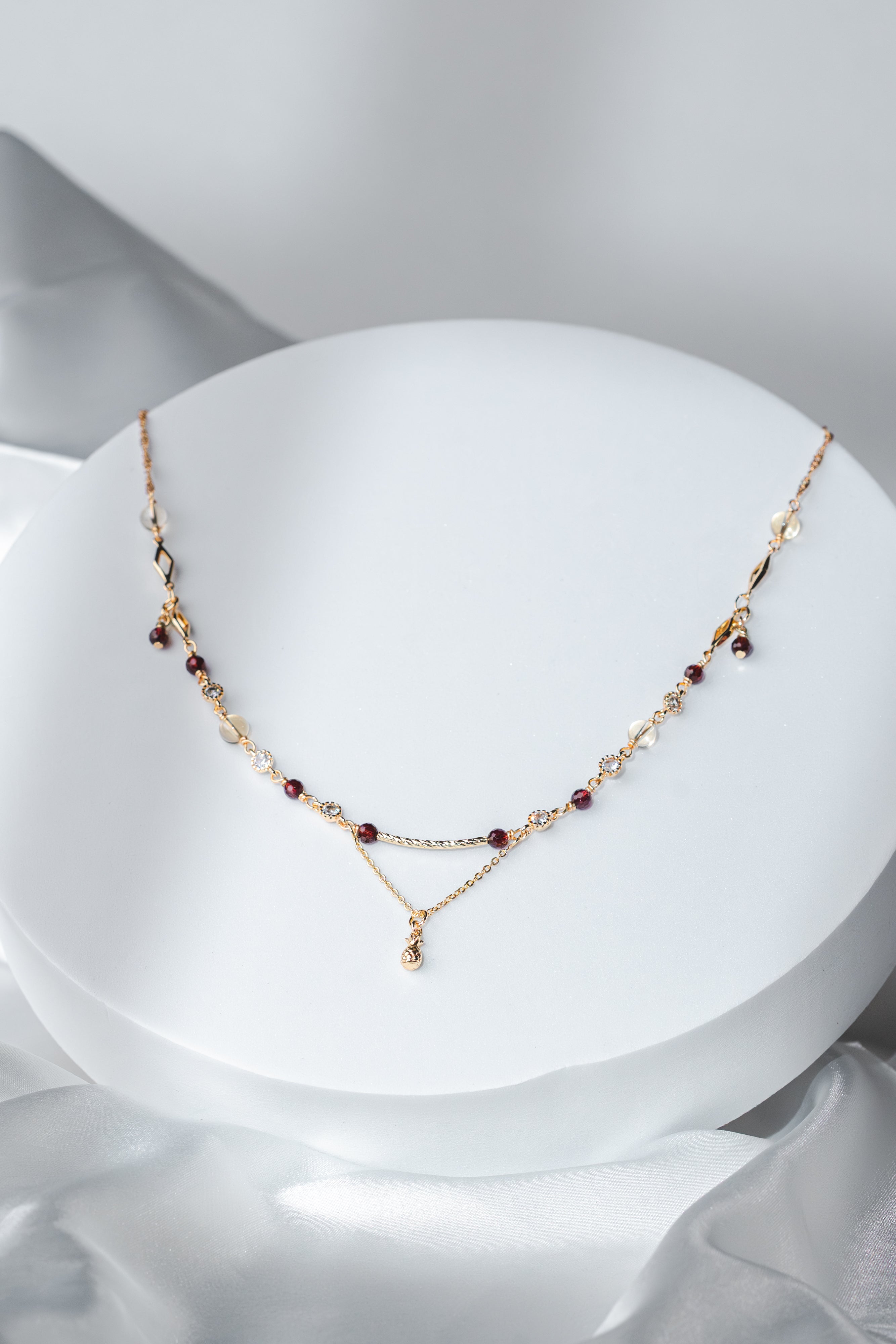 Auspira Necklace - Citrine, Meteorite & Garnet Crystals