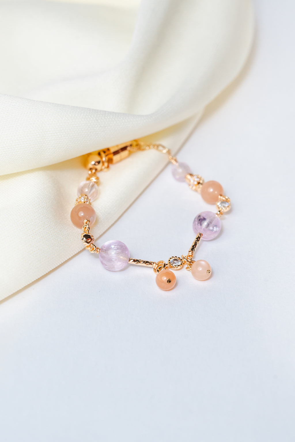 Emerge Bracelet - Peach Moonstone & Kunzite