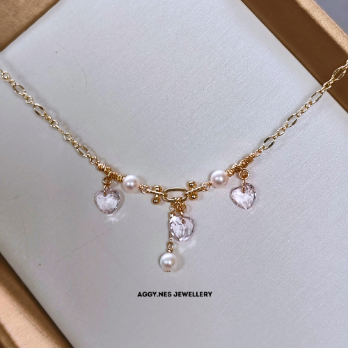 Luna Grace (lavender Moon Quartz & Pearl) Necklace
