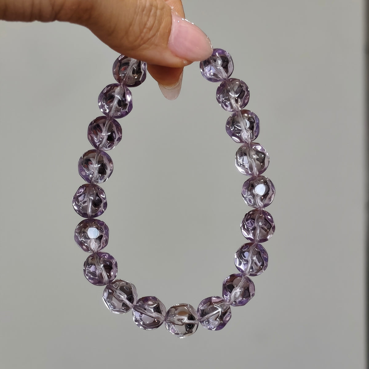 Amethyst Irregular Faceted Round, 9mm