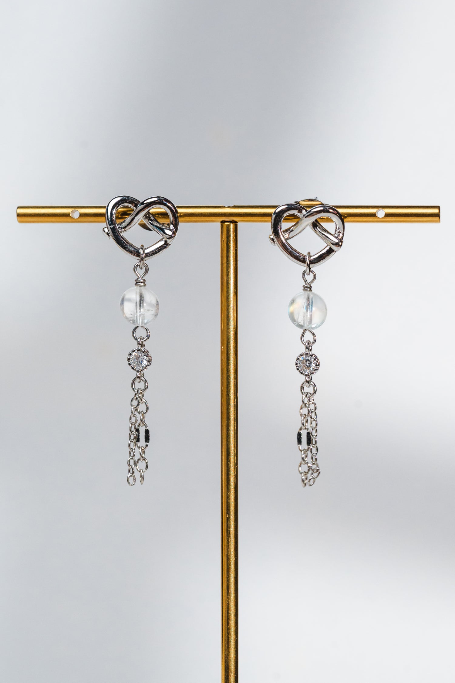 Bind Earrings - Madagascar Moonstone