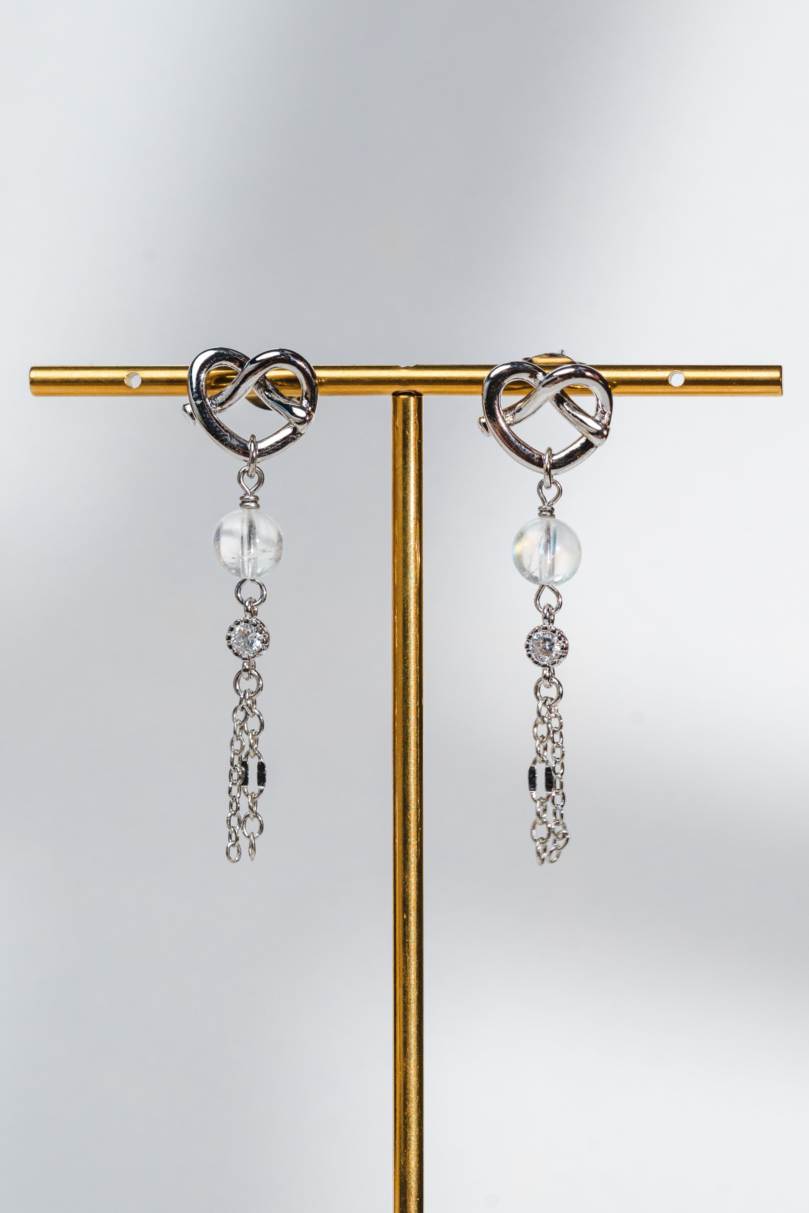 Bind Earrings - Madagascar Moonstone