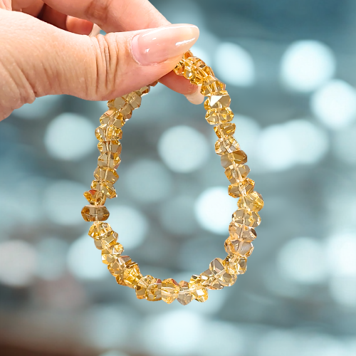 Citrine Diamond Cut Abacus 8mm