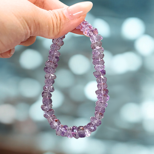 Amethyst Diamond Cut Abacus 8mm