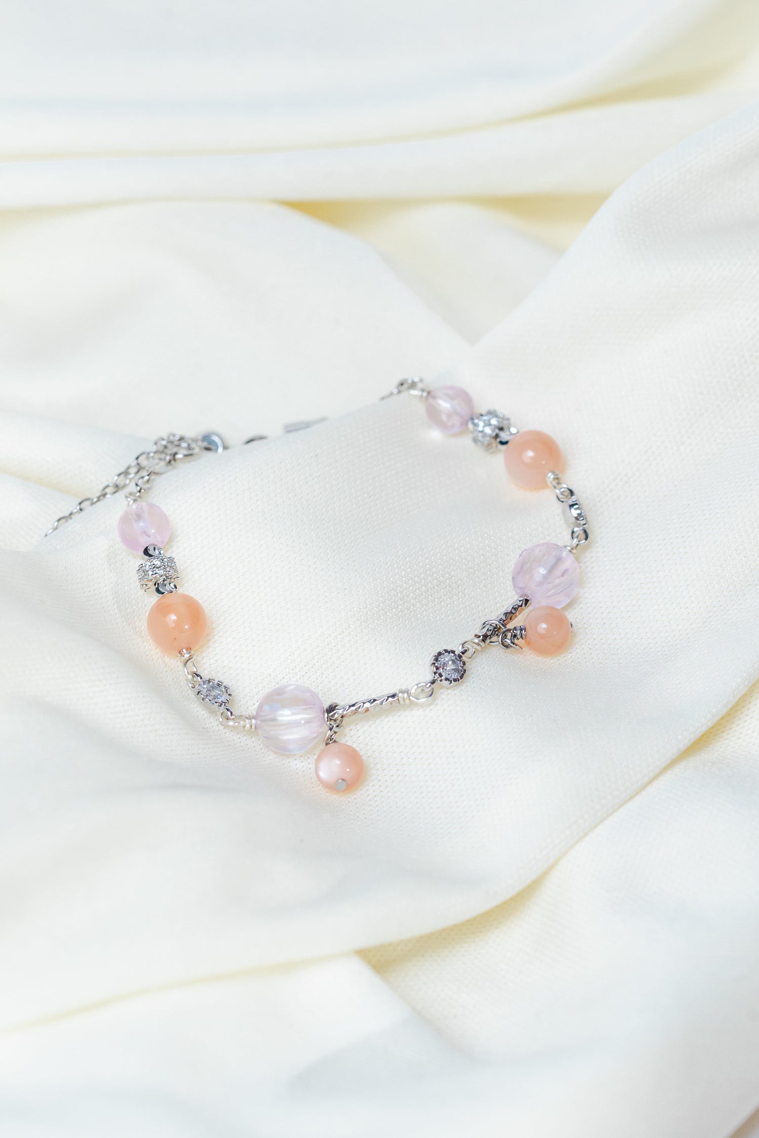 Emerge Bracelet - Peach Moonstone & Kunzite