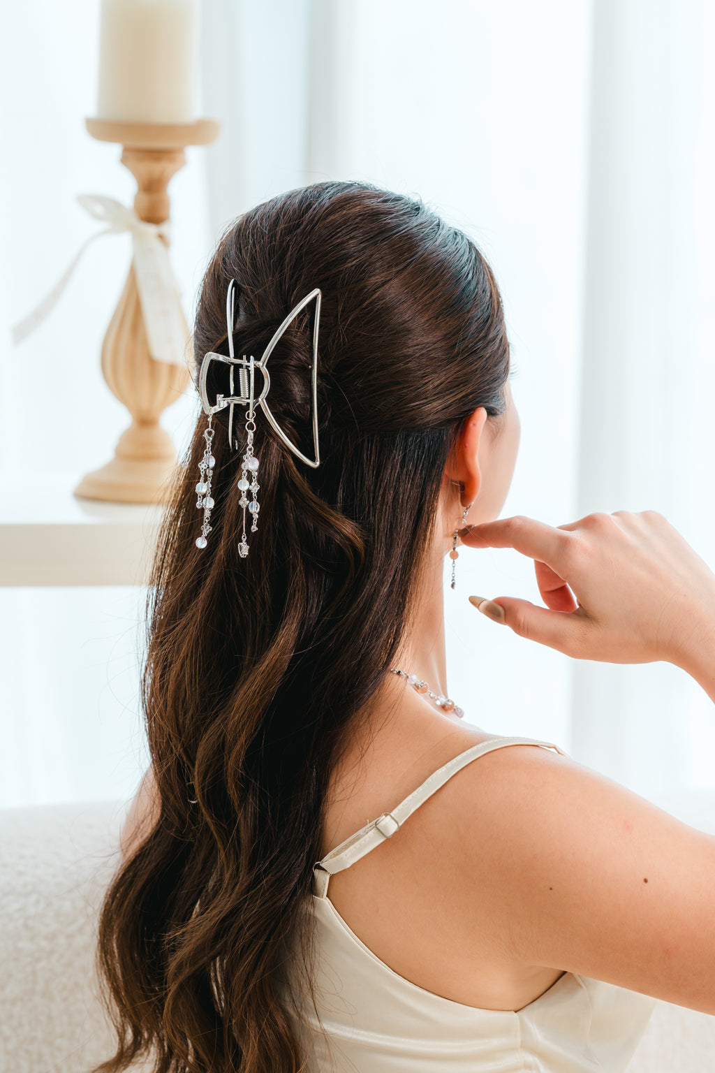 Awaken Hairclip - Madagascar Moonstone & Kunzite