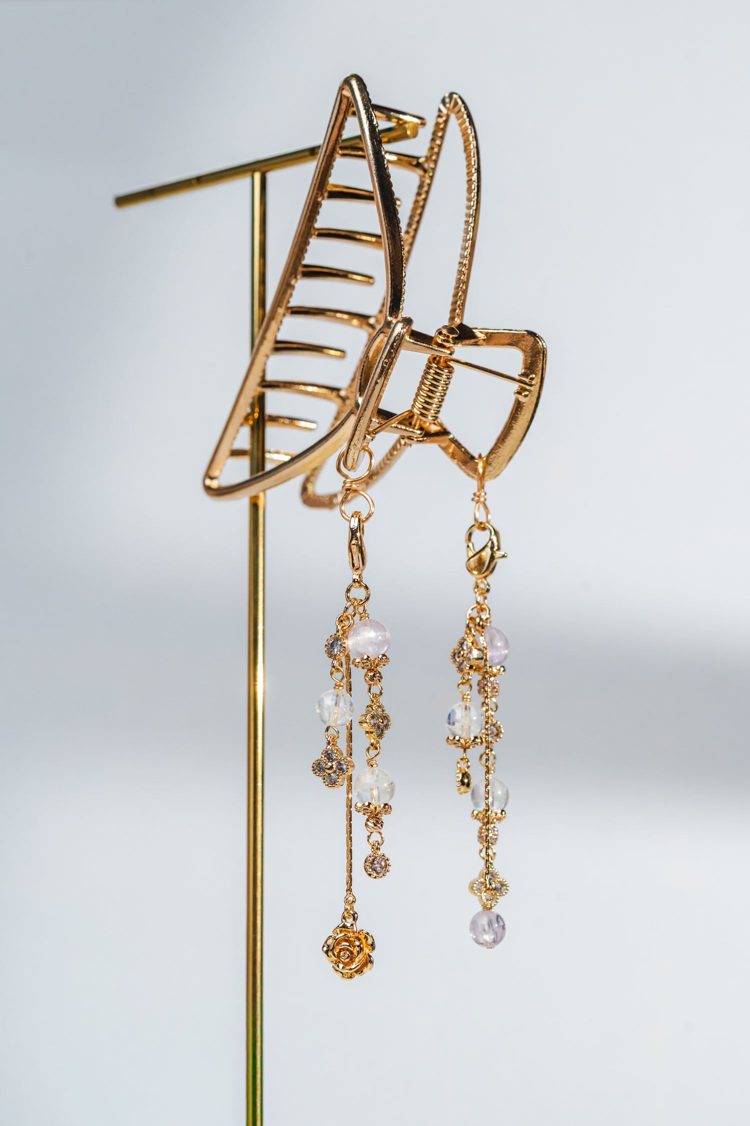 Awaken Hairclip - Madagascar Moonstone & Kunzite