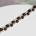 Neko Series Smokey Quartz Crystal Pearl Bracelet 3-in-1 Mechanism White Gold