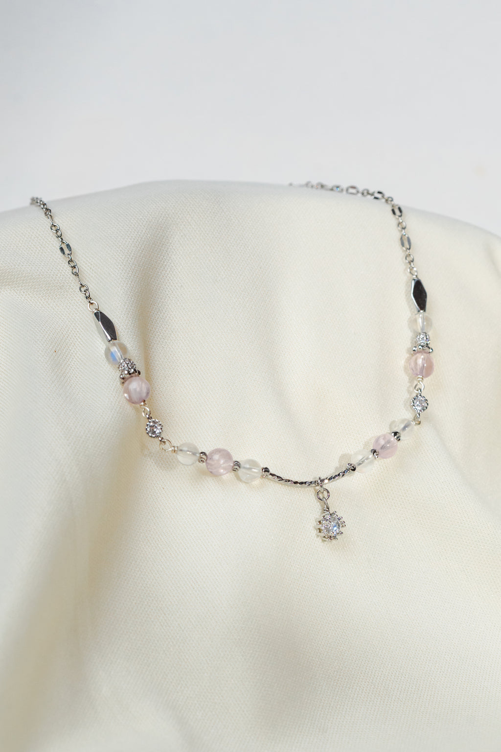 Solace Necklace - Madagascar Moonstone & Kunzite
