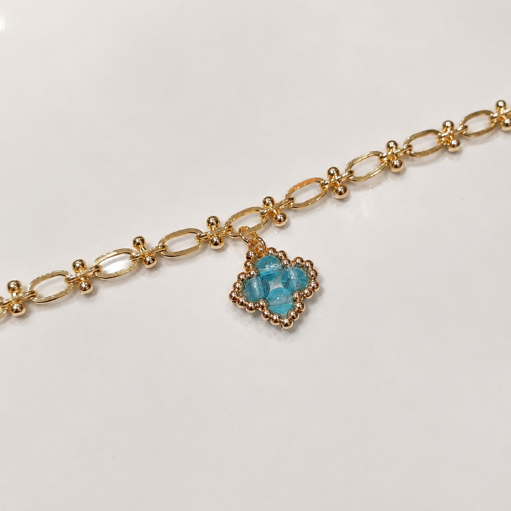 Blue Apatite - CL. OVER Series Bracelet 3-in-1 Mechanism 14K Gold