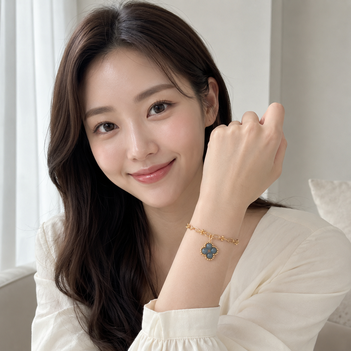 Blue Rabbit Hair - CL. OVER Series Bracelet 3-in-1 Mechanism 14K Gold