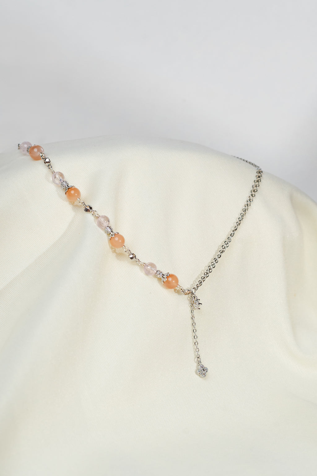 Unfurl Necklace - Peach Moonstone & Kunzite
