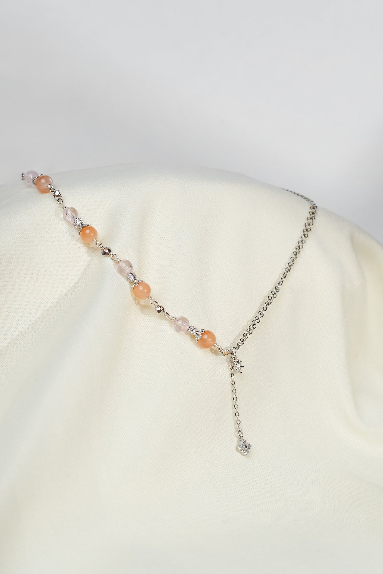 Unfurl Necklace - Peach Moonstone & Kunzite