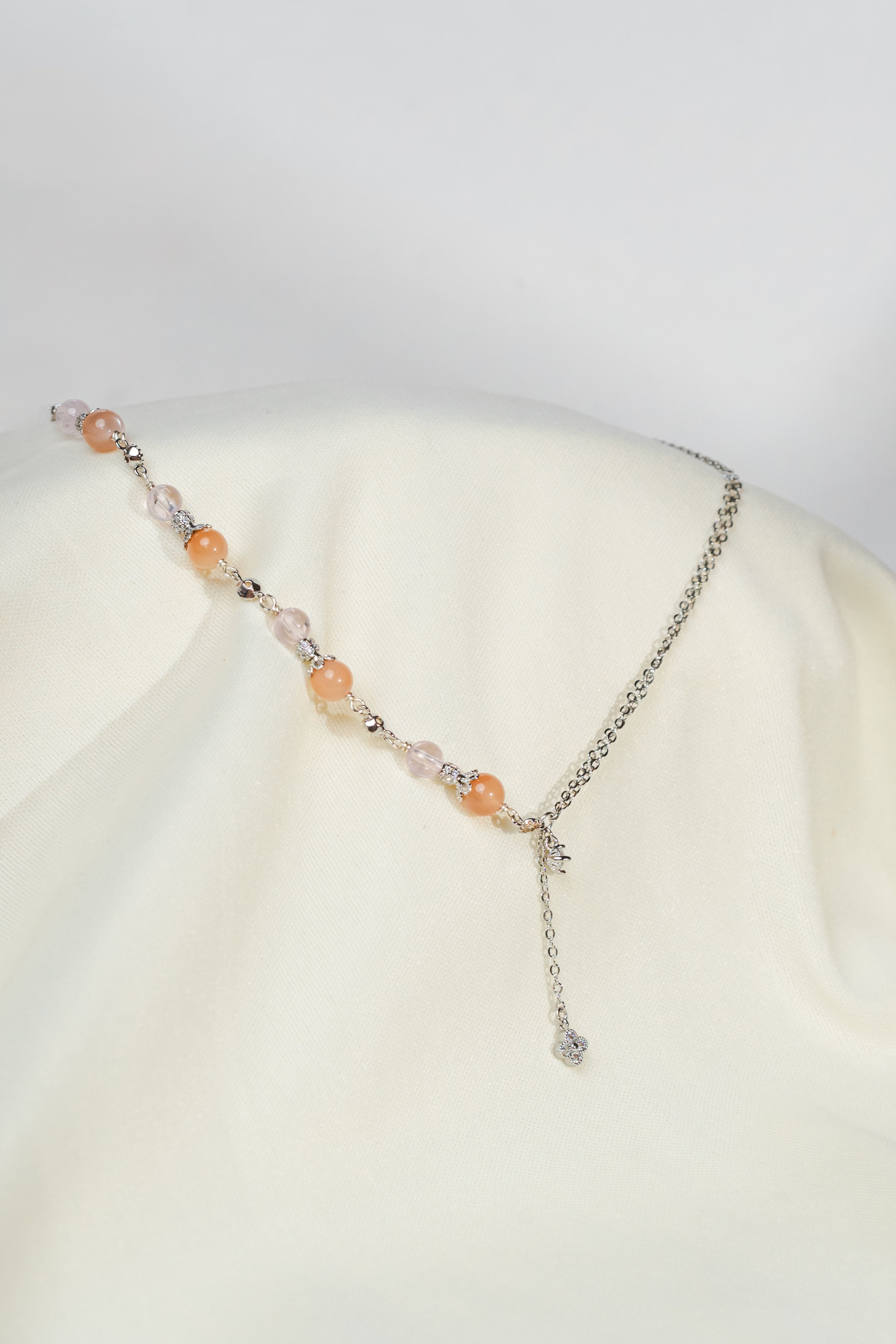 Unfurl Necklace - Peach Moonstone & Kunzite