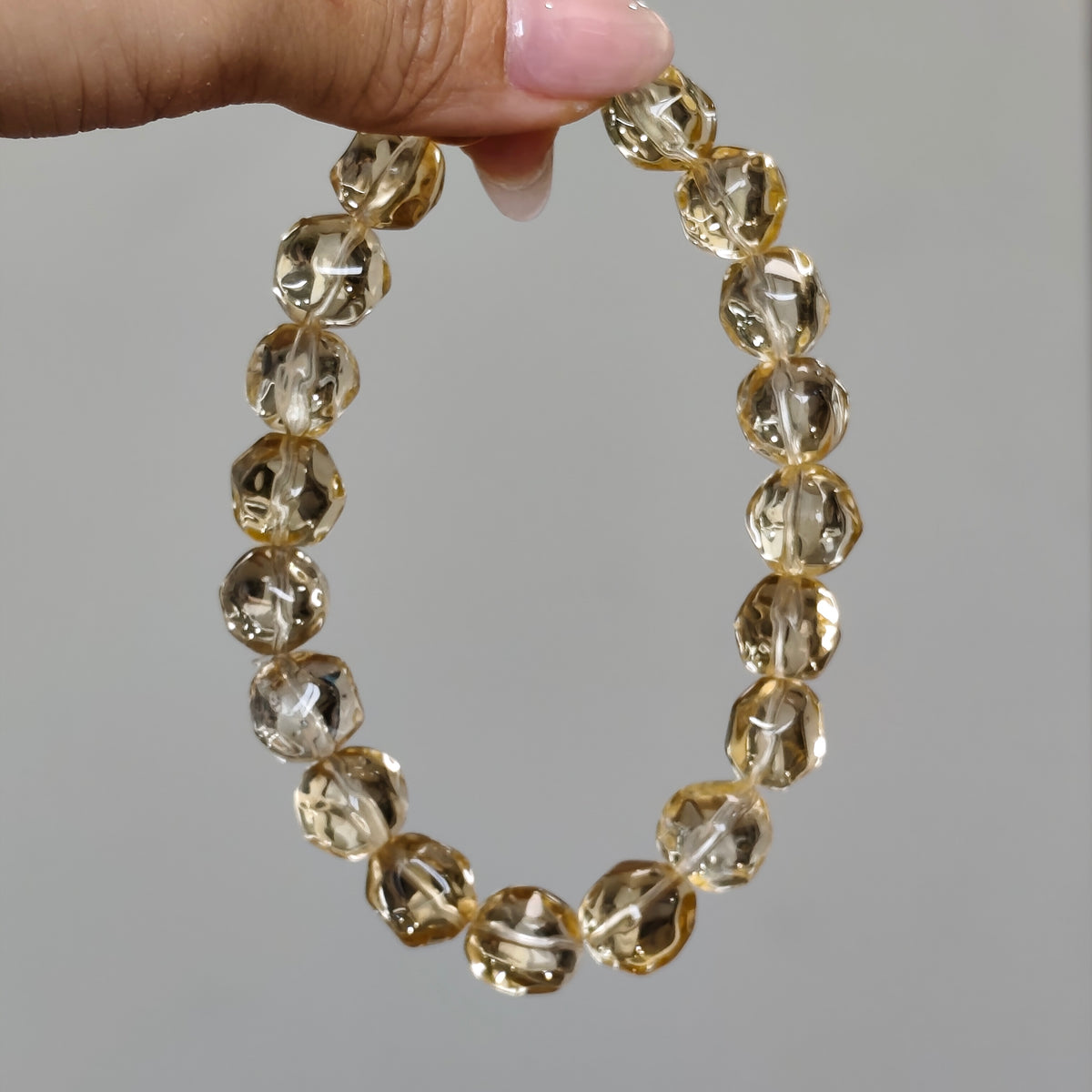 Citrine Irregular Faceted Round, 10mm