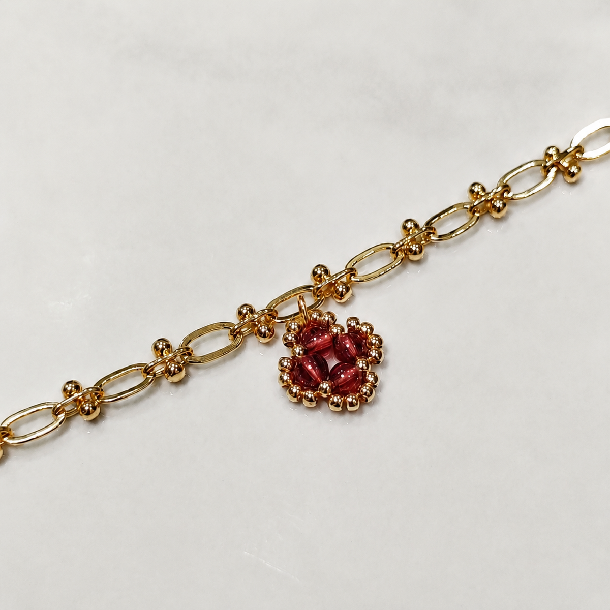 Garnet - CL. OVER Series Bracelet 3-in-1 Mechanism 14K Gold