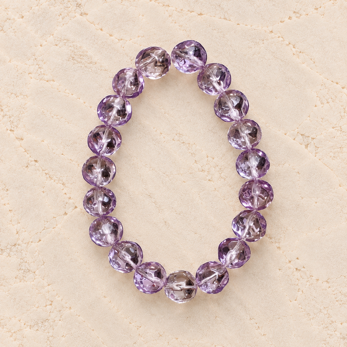 Amethyst Irregular Faceted Round, 9mm