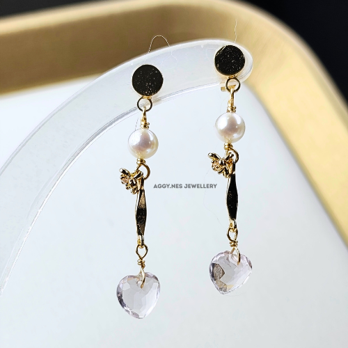 Lavender Moon Quartz Hearts Cut, 6mm