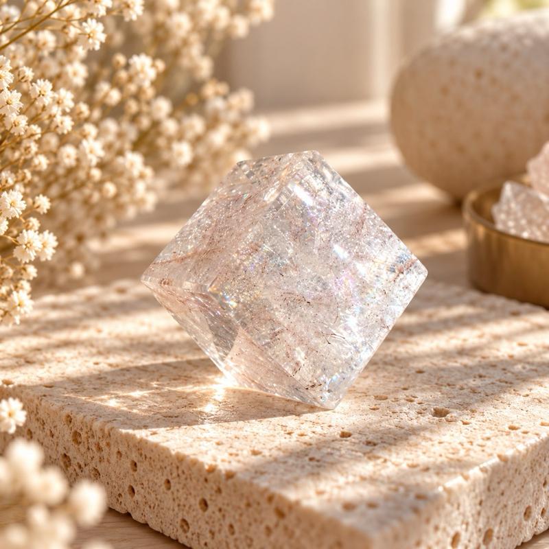 Pink Azeztulite cube Home Decor Display (1)
