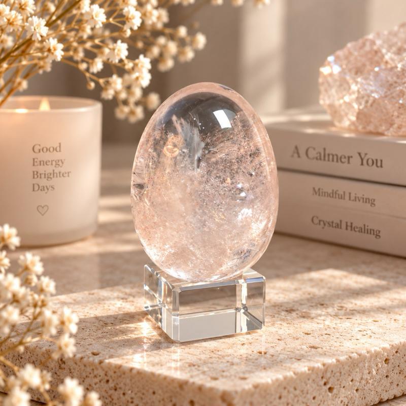 Pink Azeztulite Egg Oval Decor Home Decor