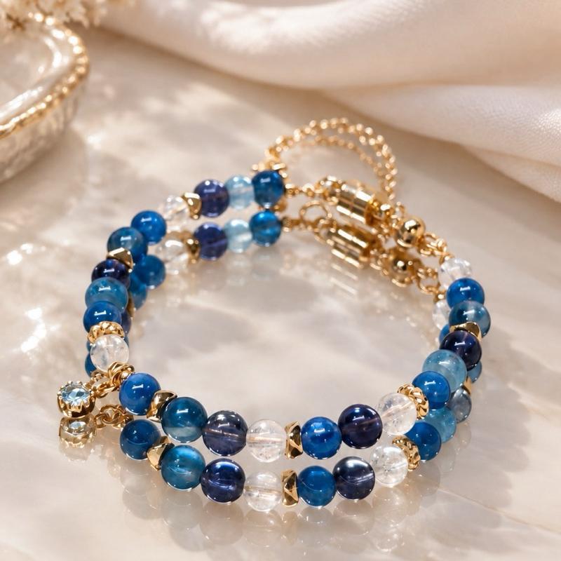 Kyanite | Aquamarine | Iolite | Moonstone Bracelet