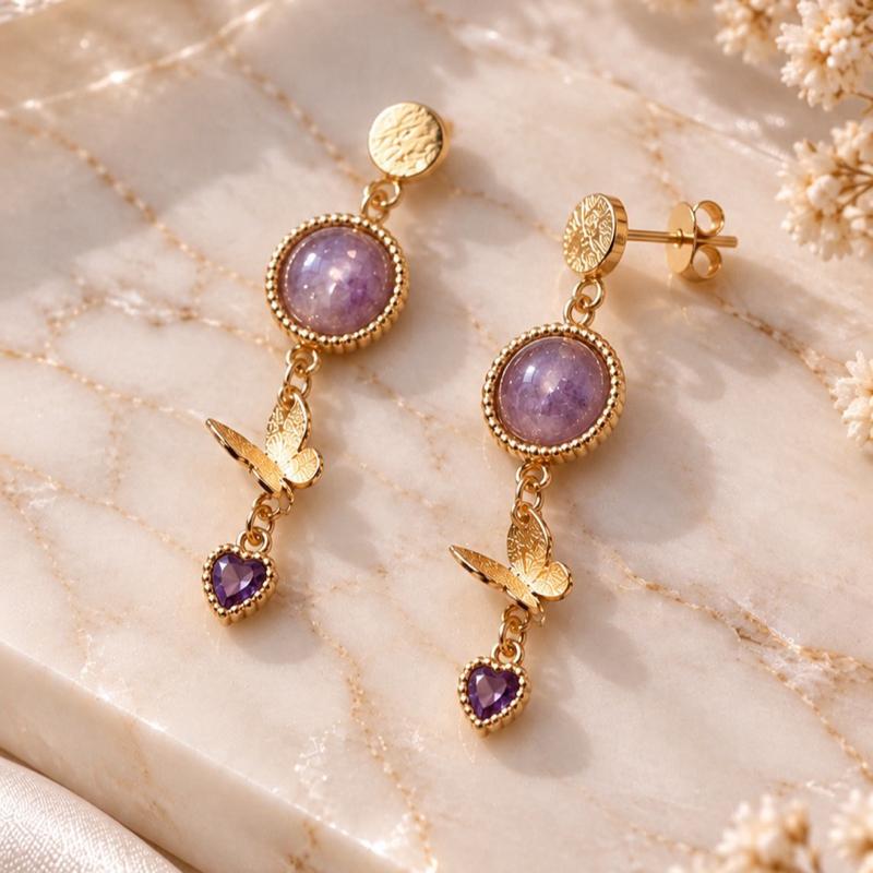 Flutter Purple Mica Earring (Stud)