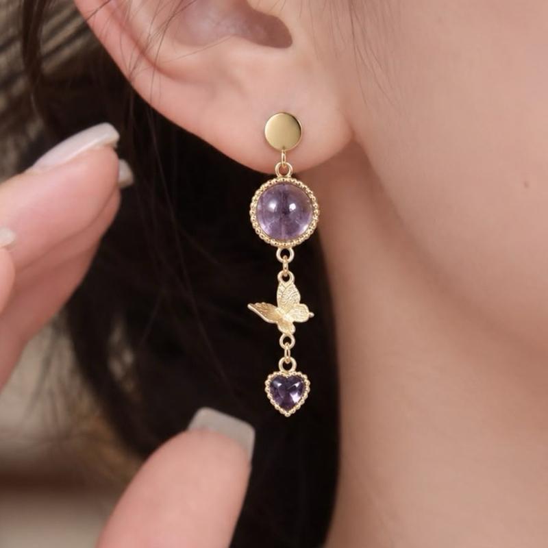 Flutter Purple Mica Earring (Stud)