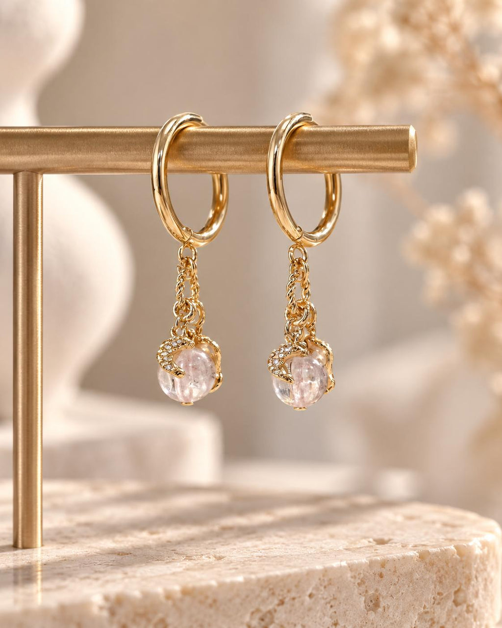 Lunelle Tiers Earrings | Kunzite Earrings