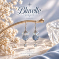 [AGGY] Bluvelle Earrings | Blue Rabbit Hair, Madagascar Moonstonee
