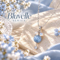 [AGGY] Bluvelle Necklace | Blue Rabbit Hair, Madagascar Moonstonee
