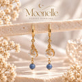 [AGGY] Moonelle Earrings | Madagascar Moonstone, Dumortierite